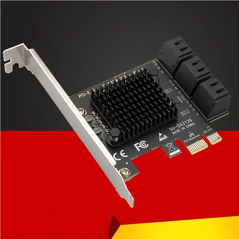 

Mining Riser Card SATA PCIe Adapter 2/4/6 Ports 6Gb SATA III to PCI Express 3.0 X1/X4 Controller Expansion Card Adapter Extender