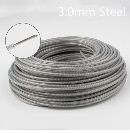 New Model 3.0MM Diameter Steel Trimmer Line Spool Whipper Sniper Nylon Cord For Grass Trimmer Lawn Mower Replacement Par