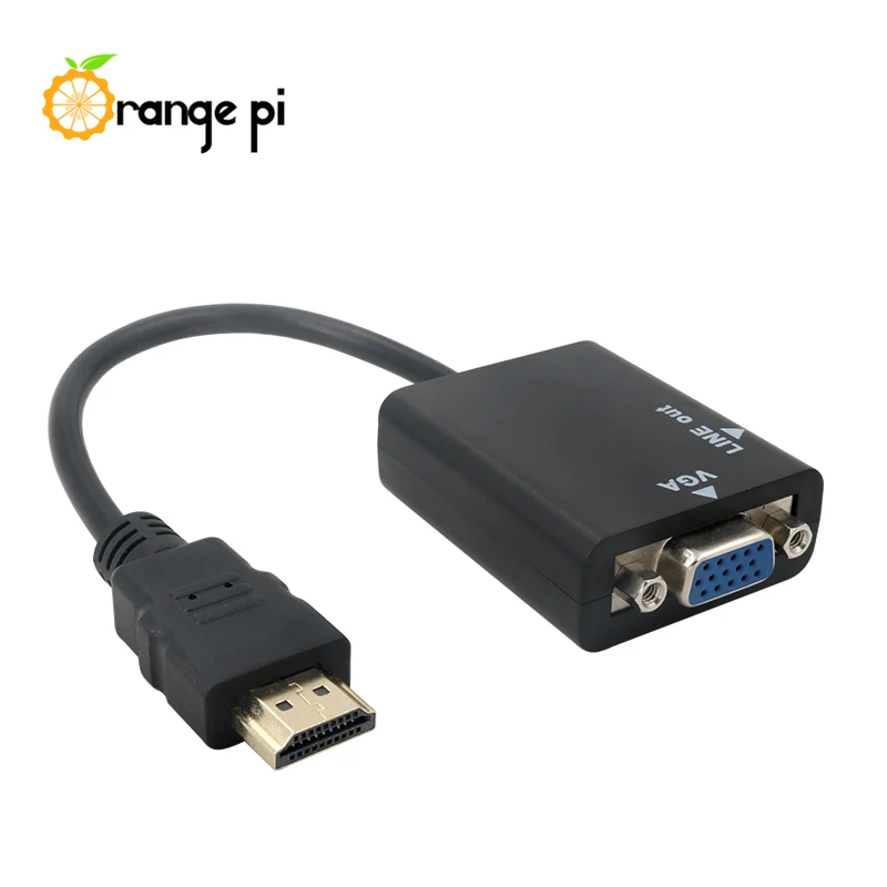 Câble de transmission Orange Pi HDMI vers VGA de 17cm, ligne de transmission anti-brouillage, fonctionne avec moniteur jusqu'à 720P