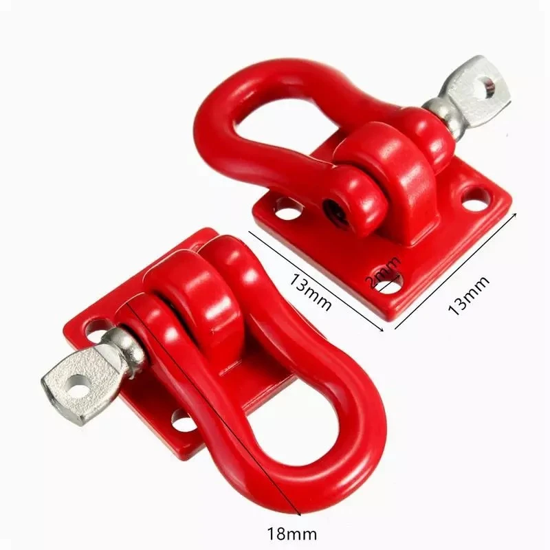 2Pcs Trailer Towing Buckle Tow Hooks Metal Climbing Trailer Shackles for 1/10 RC Simulation Climbing Car