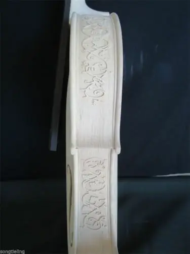 كمان غير مكتمل 4/4 خشب متين كمان جميل، غلاف مطعم، ضلع منحوت، رقبة # 13988 #4