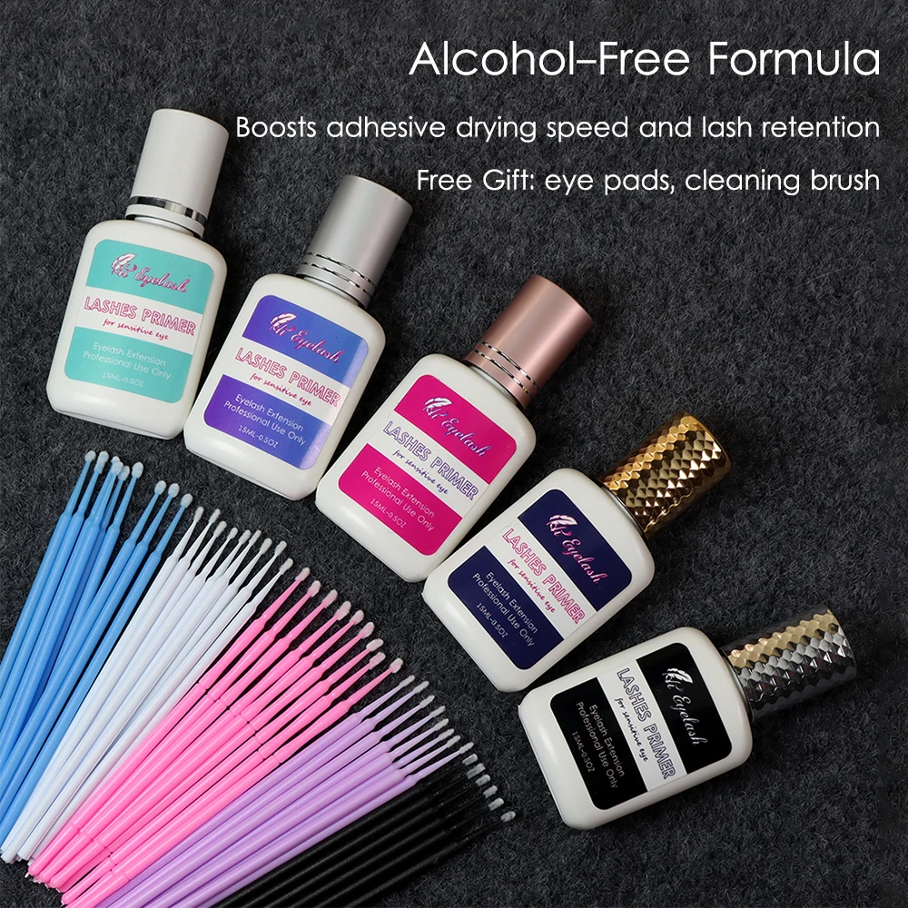 

50pcs 15ml Professional Eyelash Extention Glue Primer Cleaner Lash Application Long Last Eyelashes Glue Fixing Agent Custom Logo