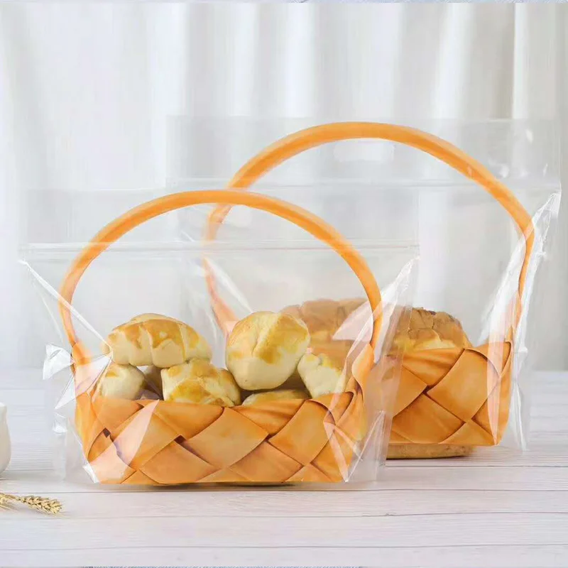 500x wholesale Portable visible Toast package bag,kitchen storage bag,self sealing baking bag,Slice toast croissant snack bag