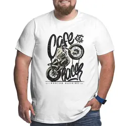 Happiness Cafe Racer Vintage Motorcycle T Shirts Men's Cotton T-Shirts Big Tall Tee Clothes Plus Size Big Size Large 4XL 5XL 6XL