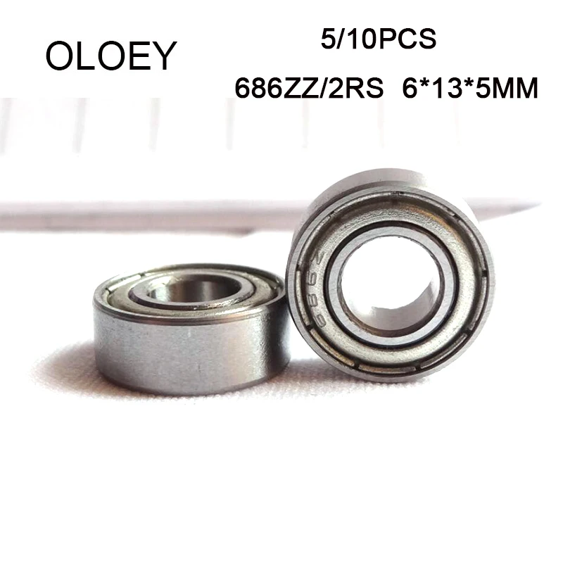 5/10pcs 686ZZ 2RS Miniature Bearing 6x13x5 mm Deep Groove Ball Bearing With Corrosion Resistance And High Quality