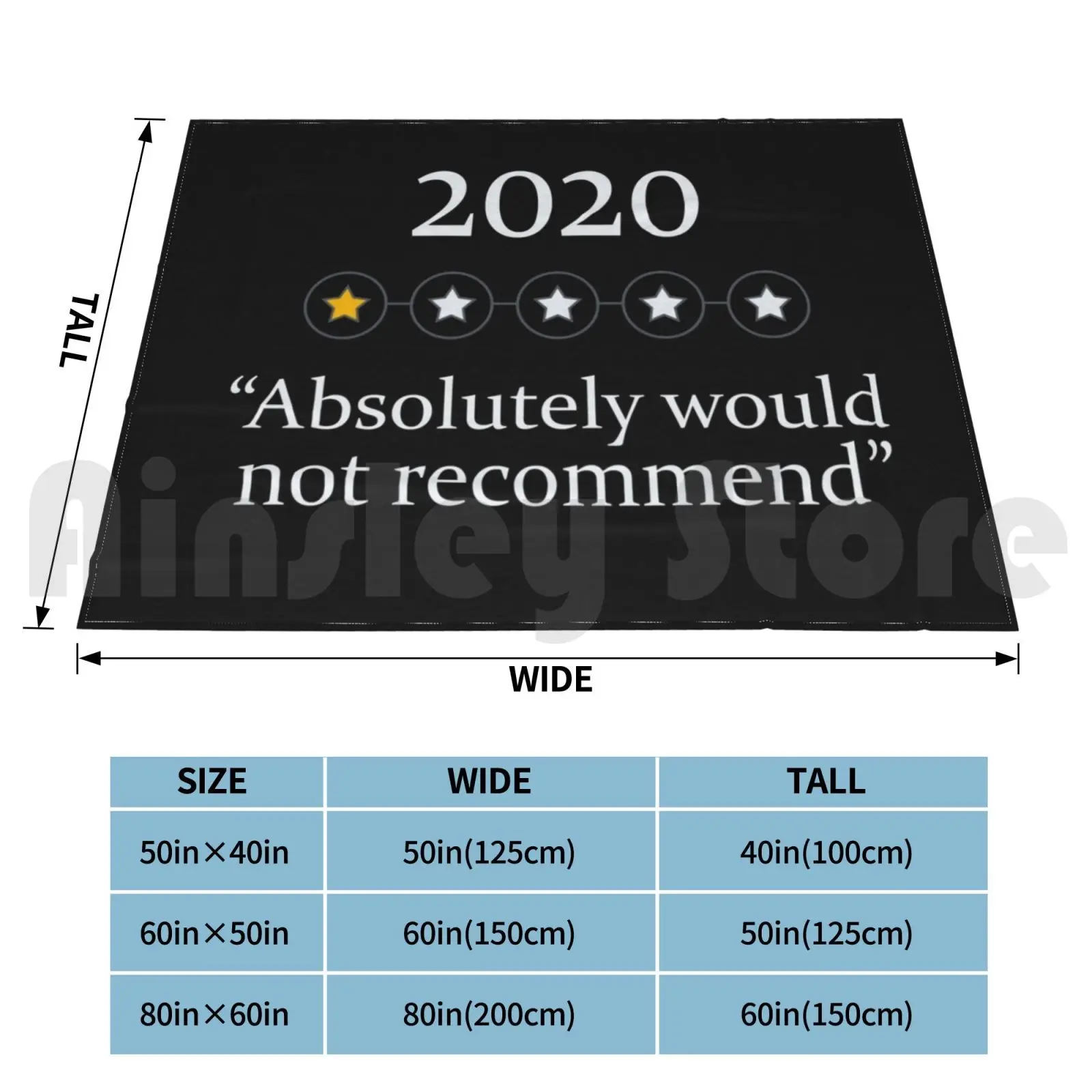 2020 Absolutely Would Not Recommend-2020 Would Not Recommend-Five Stars , 5 Stars Blanket Fashion Custom