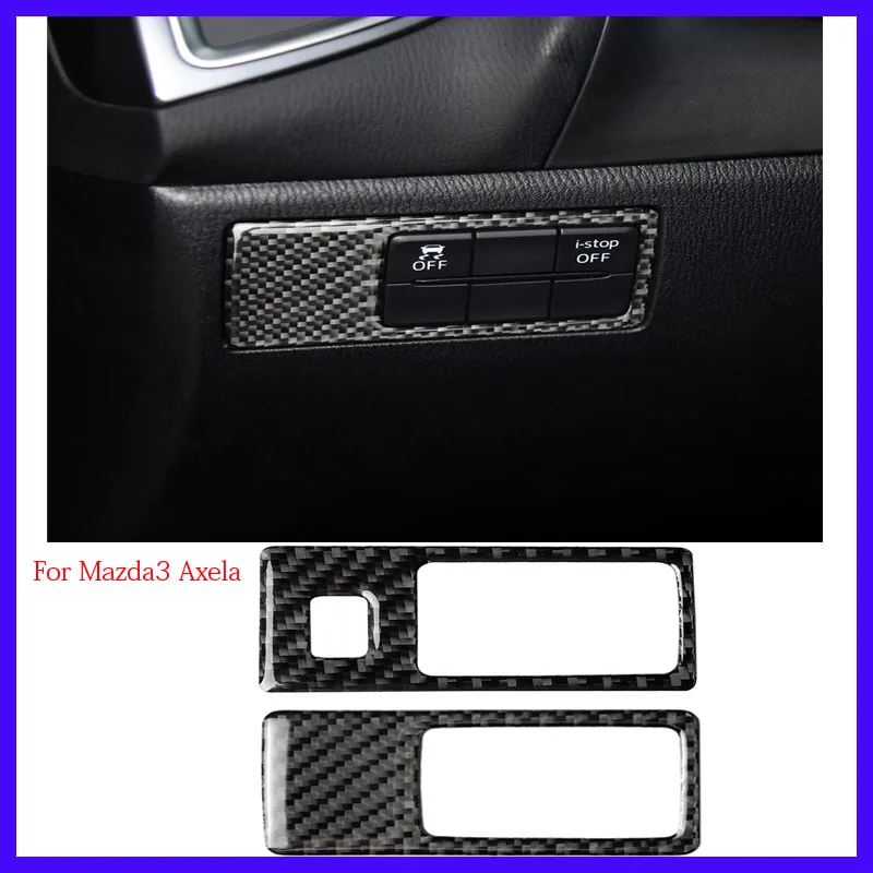 Car Head lamp switch sticker For Mazda3 Axela 20142015 2016 2017 2018 modified carbon fiber interior sticker car styling sticker