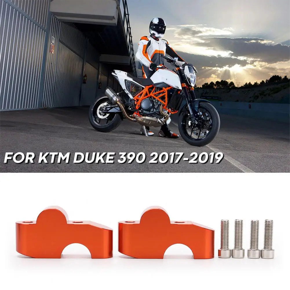 2Pcs Handle Bar Clamp Easy Installation Anti-corrosive Metal Portable Motorcycle Handlebar Riser for KTM-Duke 390 2017-2019