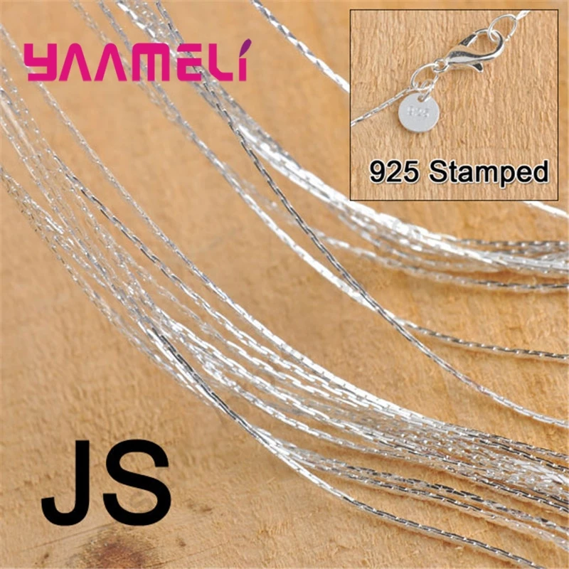 50PCS Wholesale 18 Inch Pure 925 Sterling Silver Jewelry Findings JS Link Necklace Chains Set Lobster Clasps For Pendant