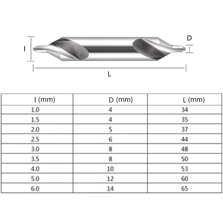 Titan-plated cobalt-containing high-speed steel A-type center drill centering drill Spiral flute stainless steel centering drill