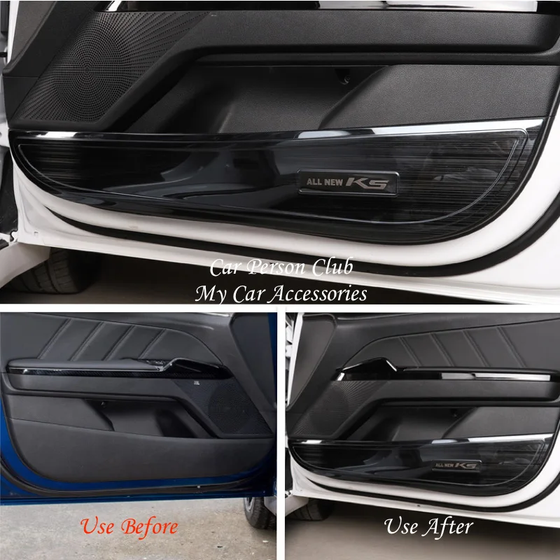 For KIA Optima K5 2020 2021 Stainless Steel Car Interior Door Anti-kick board Panel Speaker Sound Cover Trims Auto Accessories