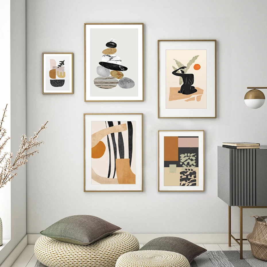 Scandinavia Abstract Geometric Canvas Painting Gallery Nordic Posters Print Wall Art Picture Living Room Interior Home Decor