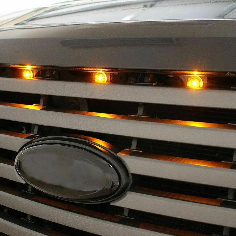 10pcs Waterproof Raptor SVT Style LED Amber White Pink Blue Grille Mark light For Ford Chevy Colorado Silverado