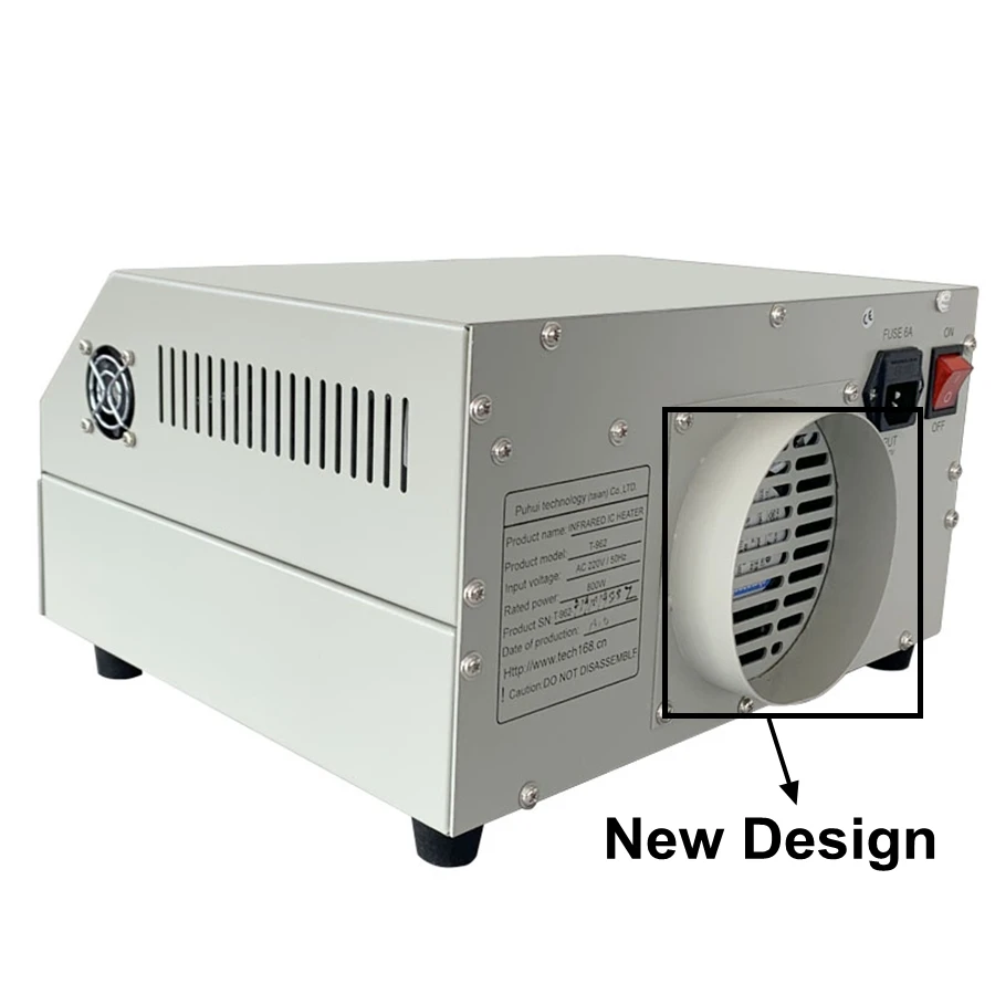 PUHUI T-962 Infrared IC Heater With Smoke Channel Desktop Infrared Reflow Soldering Machine BGA SMD SMT Rework Solder Station