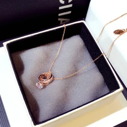 Top Quality Shine Zircon Women Necklace AAA Zirconia Charm Delicate Rhinestone Choker Colar Daily Jewelry Accessories Pendant