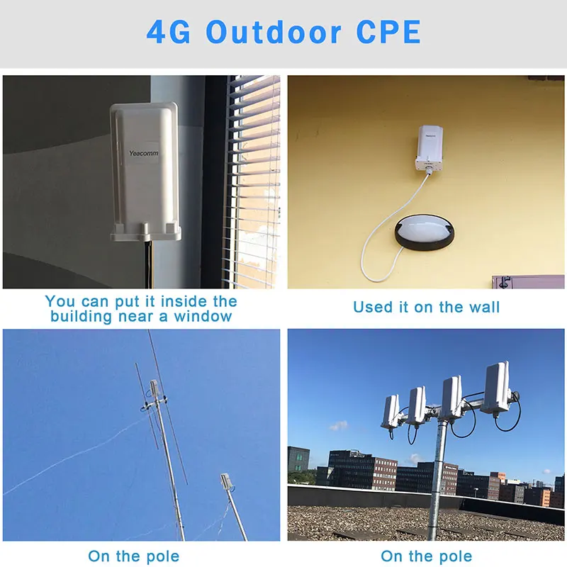 Imagem -05 - Suporte Poe Yeacomm Yf-p11 ao ar Livre 4g Cpe Roteador Ponto de Acesso Ponte Lte 150m Wth 8dbi Built-in Antena