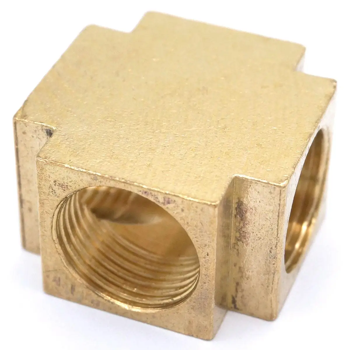 Cross 4 Way Brass Pipe fitting Equal Female Connector 3/8" BSP Thread For Grease System hydraulic system
