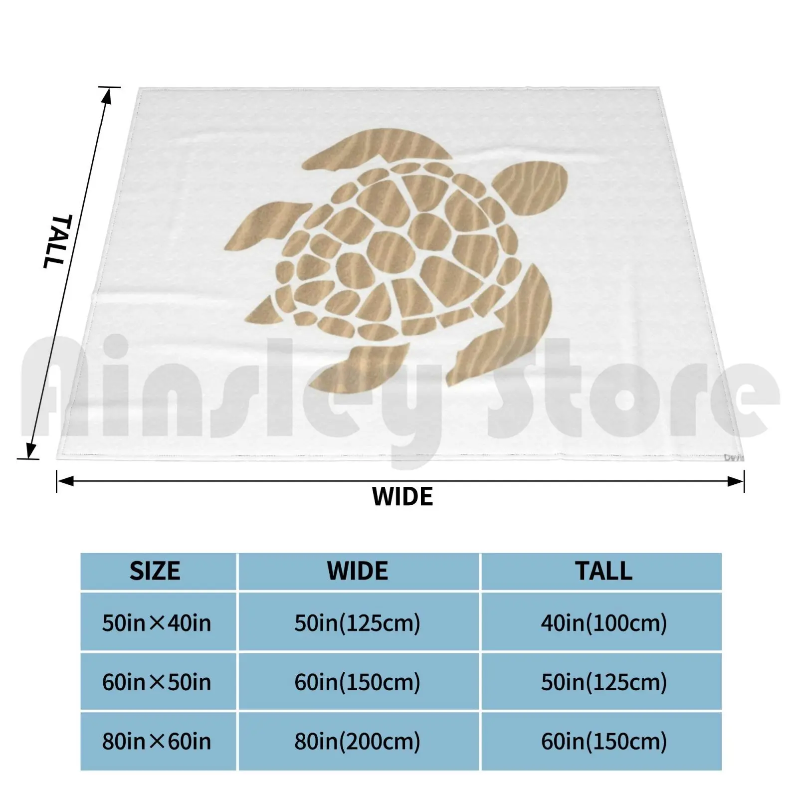 Blanket Sand Sea Turtle 1279 Sand Sea Turtle Brown Water Sand Sea Life Beach Yellow Sea