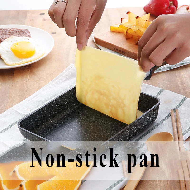 13x18CM Frying Pan Tamagoyaki Omelette Black Non-stick Pan Fry Egg Pan Pancake Kitchen Pot Only Use for Gas Cooker