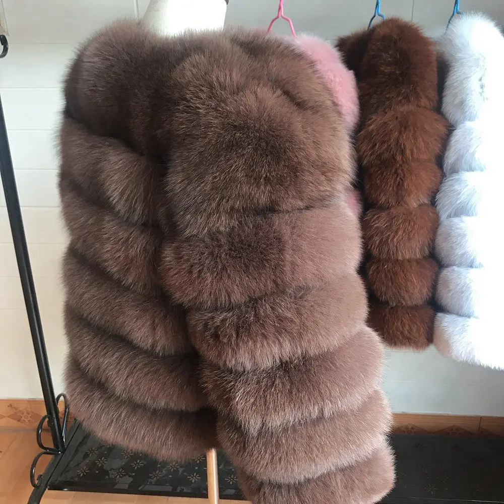 100% Natural Fur Jacket Real Fur Coat Winter Jacket Women Natural Fox Fur Luxury Fashion 50cm Short Jacket Wholesale Hot 2022
