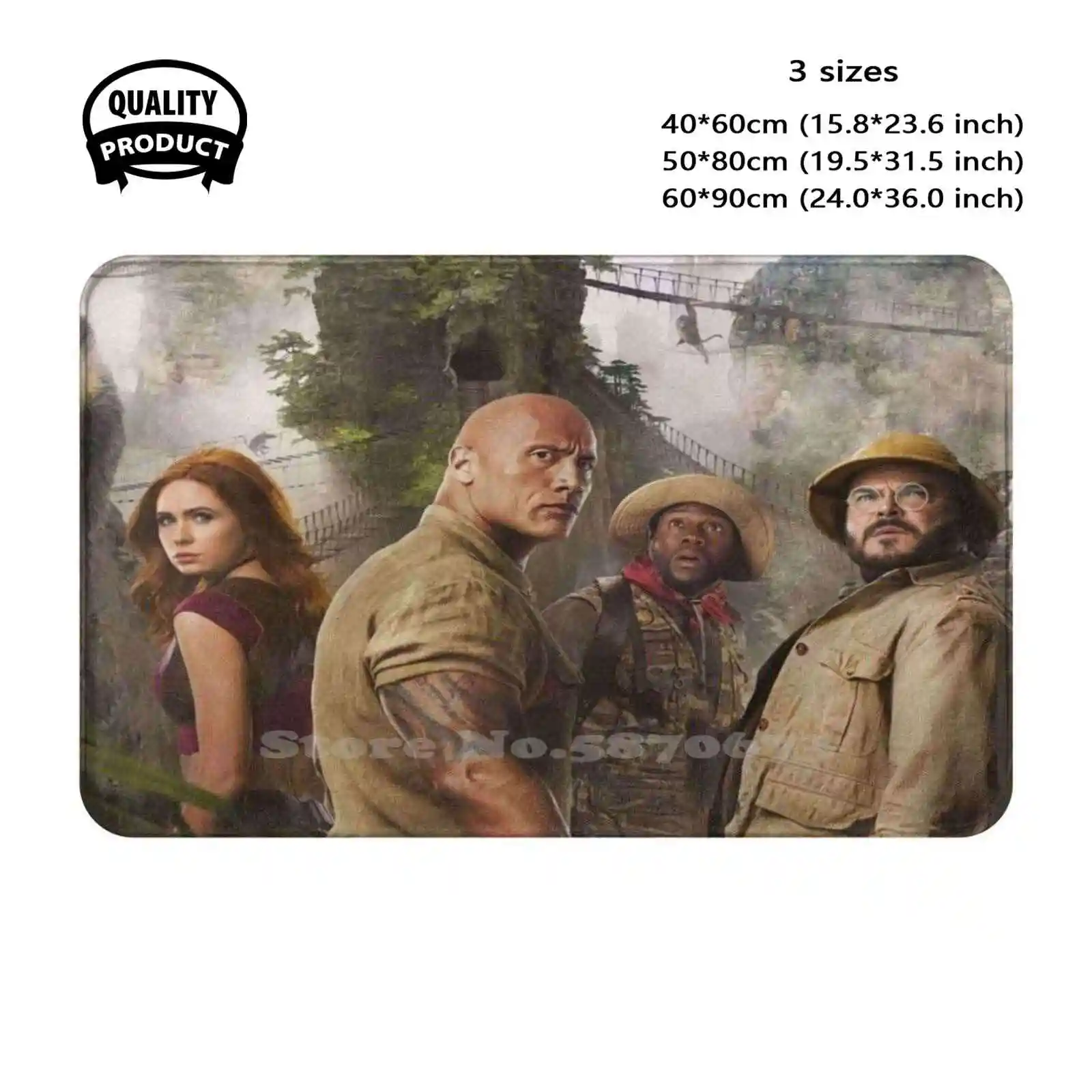 Jumanji The Advanture Soft Cushion Home Carpet Door Mat Car Rug Jumanji The Next Level Dwayne Johnson Nick Jonas Karen Gillan