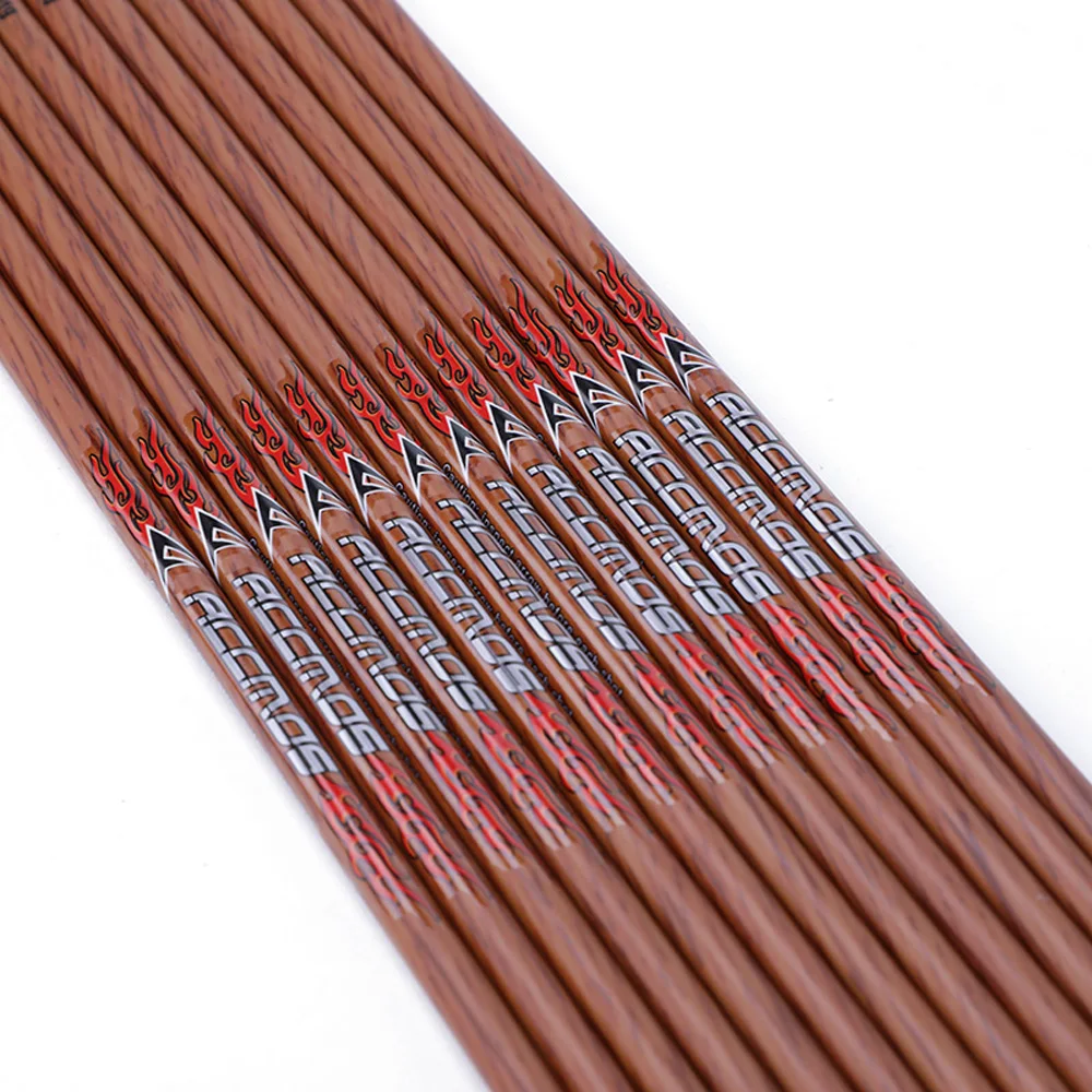 

Hottest ID 6.2mm 32inch Wooden Painted Carbon Arrow Shaft Spine 350 400 450 500 550 600 700 DIY Archery Shooting