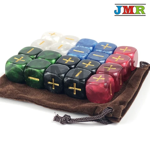 Fate Dice с сумкой, 20 шт., для настольной игры «+,-», настольная игра с золотыми чернилами, настольная игра