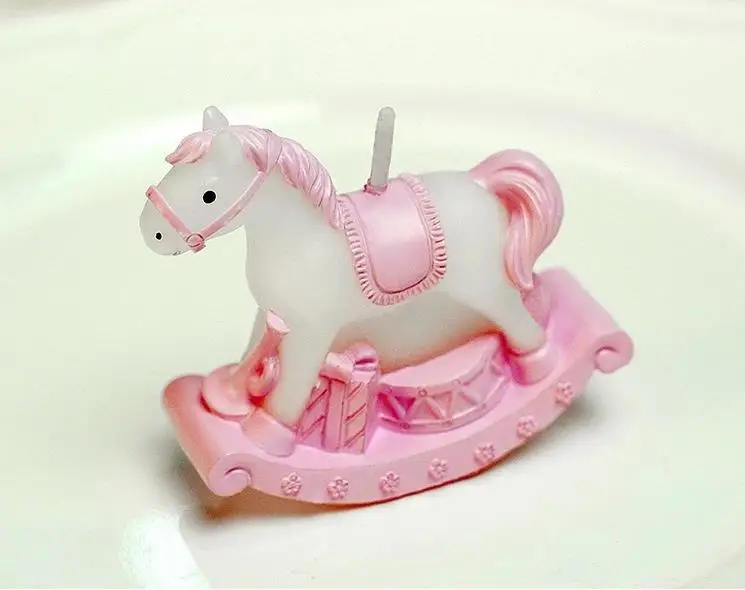 10 Stück Schaukelpferd-Kerzen als Gastgeschenke für Babypartys, Kindergeburtstage, Taufen, Jubiläen und andere Veranstaltungen – Detail 4