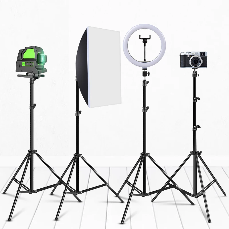 160/200cm Tripod for Phone and Camera Led Light Vlog Tripods with Phone Holder Photography Selfie Stick Floor-Standing Tripod