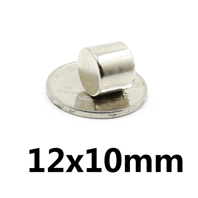 2/5/10PCS 12x10 mm Super Powerful Strong Magnetic Magnets Permanent Neodymium Magnets 12mmx10mm Small Round Magnet 12*10 mm