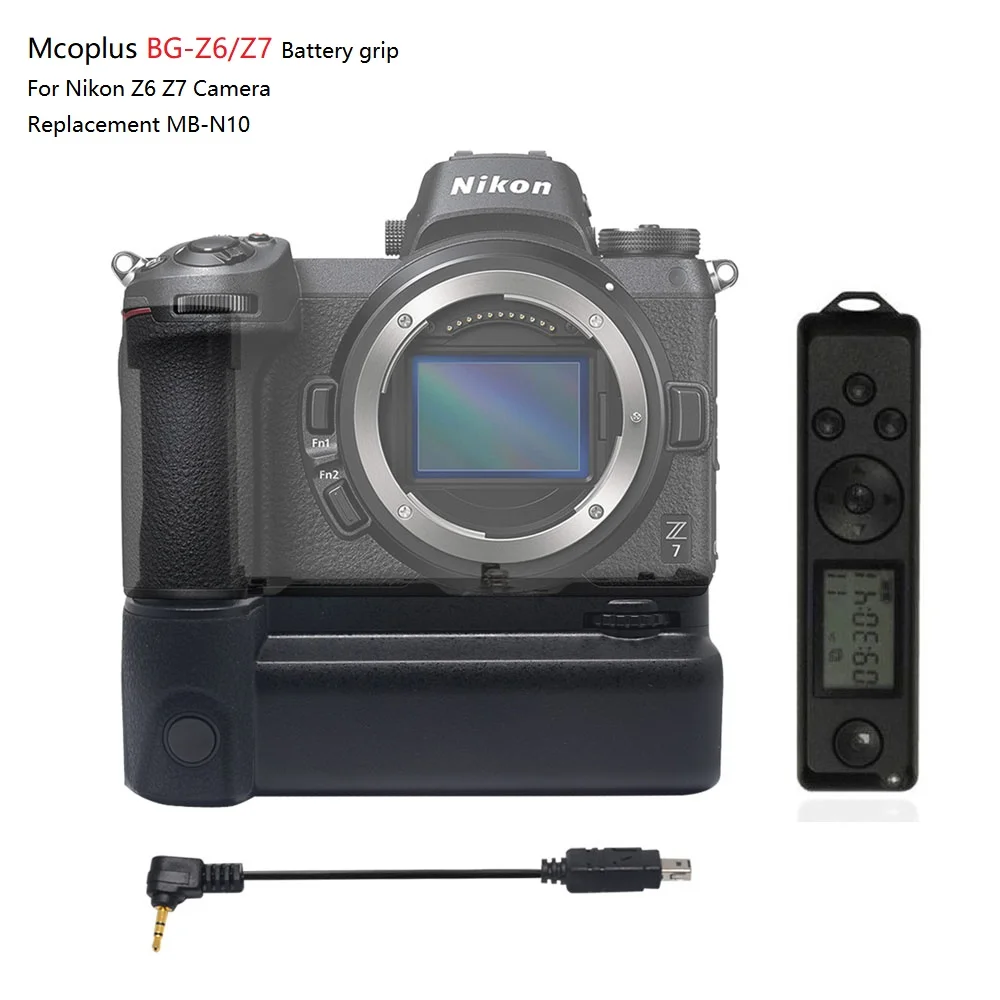 Mcoplus 수직 배터리 그립 홀더, 니콘 Z5 Z6 Z7 DSLR 카메라 교체 MB-N10, 내장 2.4G 리모컨, BG-Z6 Z7 