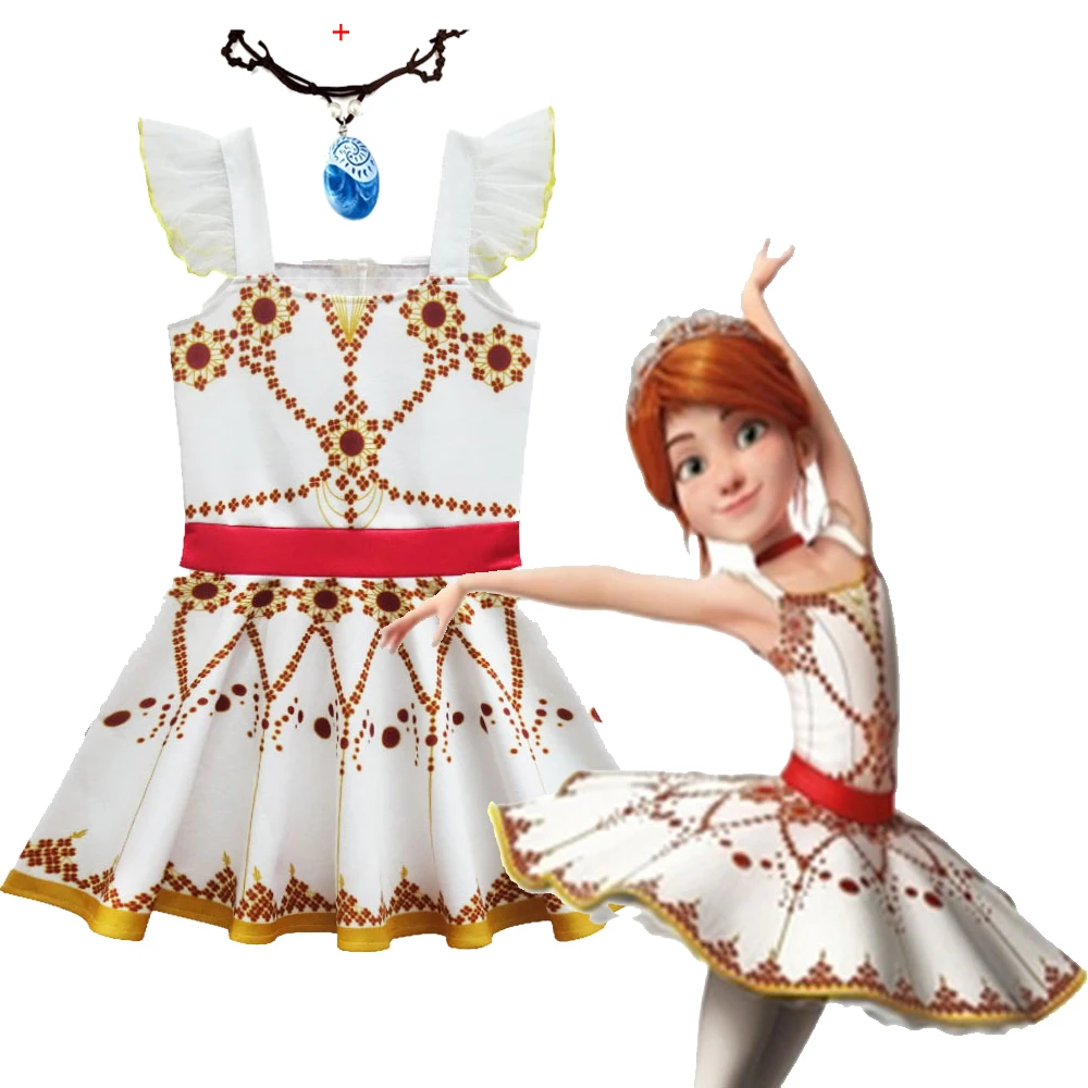 2021 New Movie Ballerina Felicie Cosplay Costume for Girls Party Clothes Halloween Costume for Kids dancing christmas dress girl