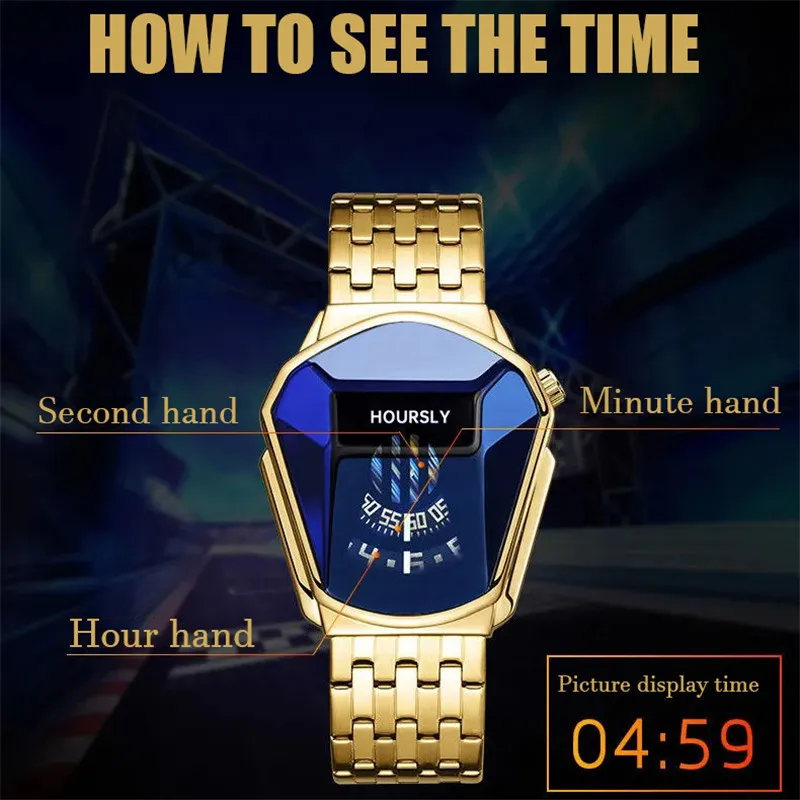 Luxury Hoursly Brand Trend Cool Men\'s Wrist Watch Stainless Steel Technology Fashion Quartz Watch For Men 2024 Relogio Masculino