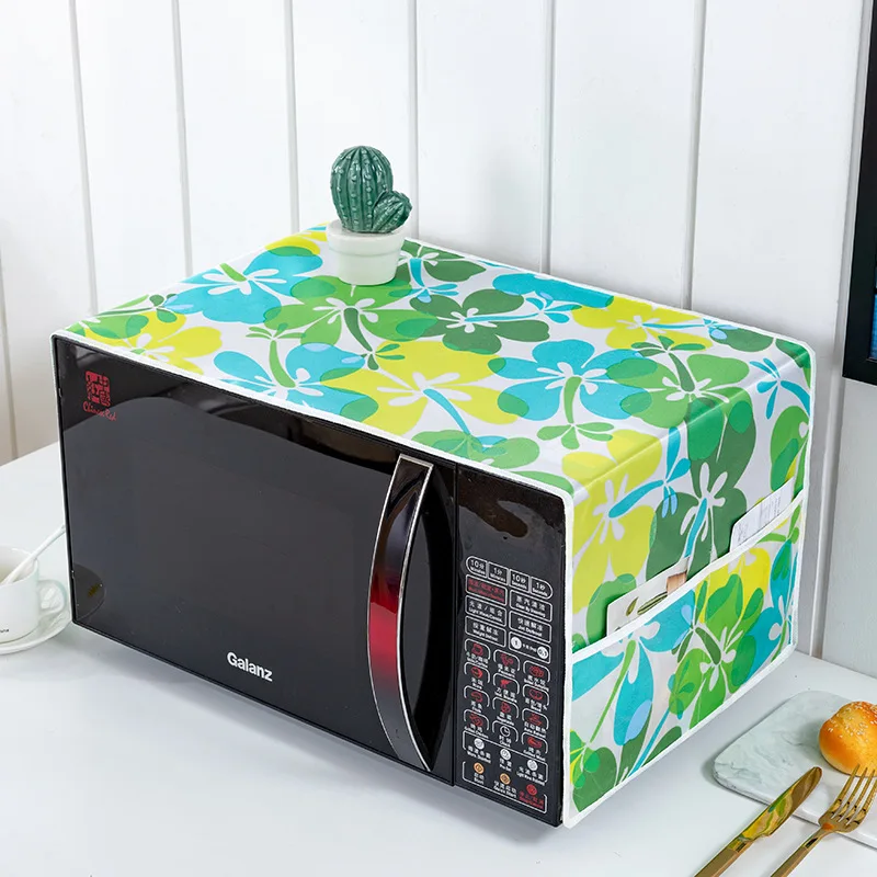 

Microwave oven cover towel with storage pocket electric oven cover cloth microwave oven cover double pocket microwave oven cover