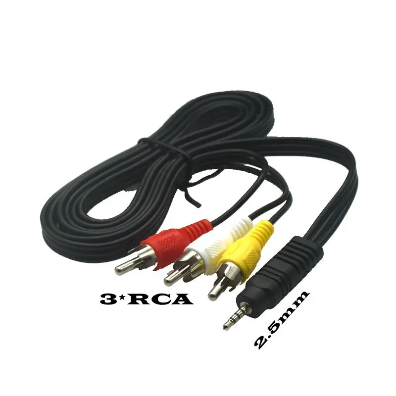 2.5mm Jack do 3 X RCA Phono prowadzić kabel Audio/wideo kabel AV 2.5mm do AV wideo dla netto odtwarzacz multimedialny 1.5m