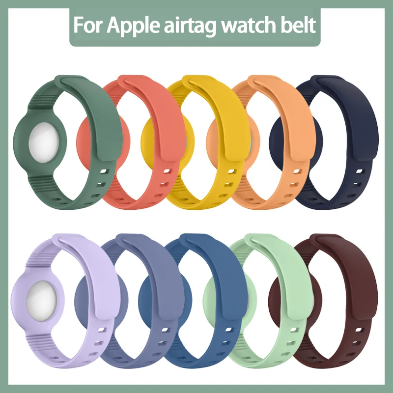 Soft Silicone Multicolor Wristband for Apple AirTags Strap Anti-Scratch Lightweight Soft Protective Skin Cover Accessories