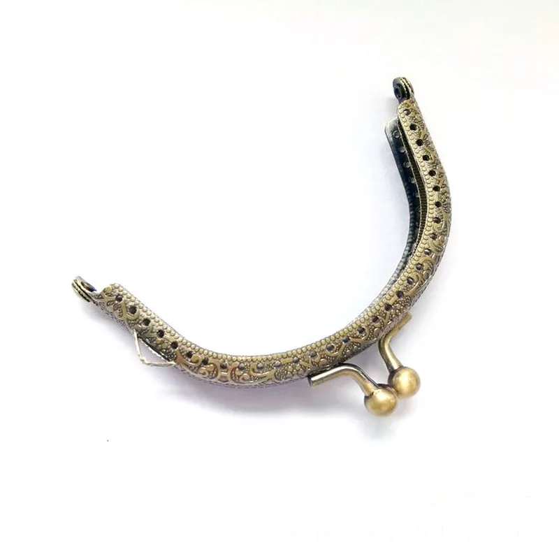 9CM DIY Round Metal Purse Frame Handle for Clutch Bag Handbag Accessories Making Kiss Clasp Lock Antique Bronze Bags Hardware