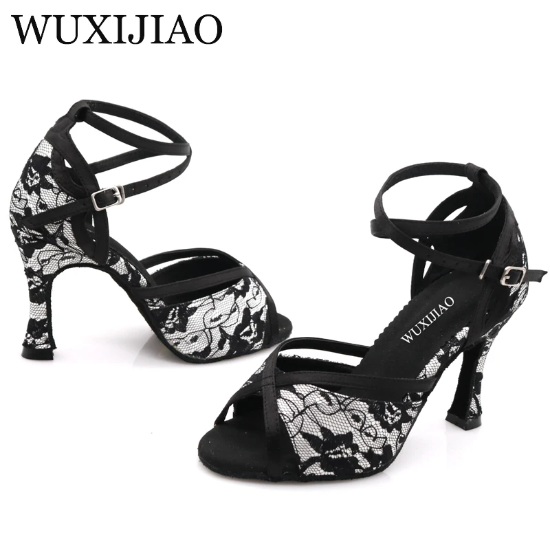 WUXIJIAO ladies shoes Jazz sneakers high heel dance shoes with rhinestones Latin dance shoes