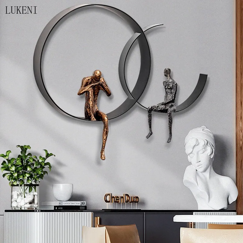 

Creative Thinker 3D Three-dimensional Wall-mounted Home Furnishings Modern Iron Crafts Background Decorative Ornaments