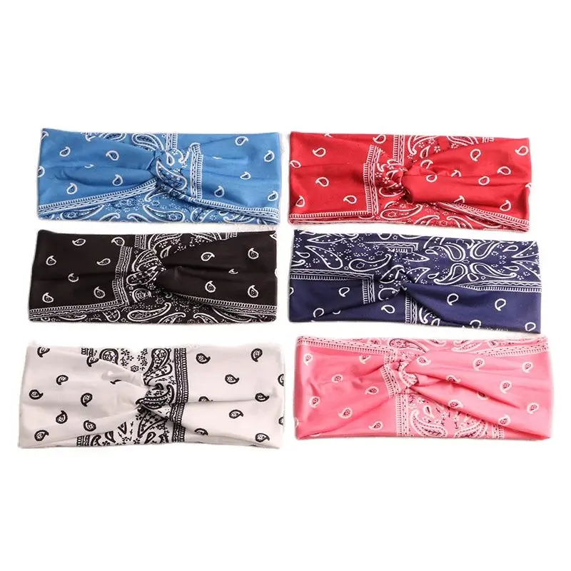 

6PCS/Lot Fashion Women Headband Boho Floal Style Criss Cross Knot Head Wrap Girls Twist Elastic Yoga Hairband Hair Accessories