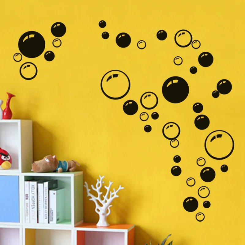 Color Bubble Wall Sticker Kids Room Bathroom Background Home Decoration Decals Self-adhesive Mural Glass Window Decor Wallpaper