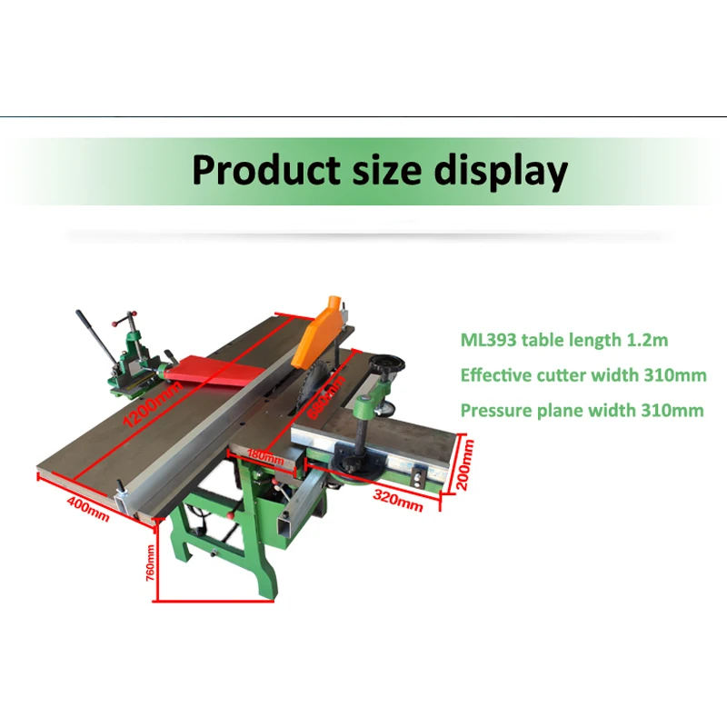 Plaina de motosserra elétrica, 380v, 310 r/min, max 2200mm, ferramenta multiuso para desktop, plaina de madeira, w, 1 peça