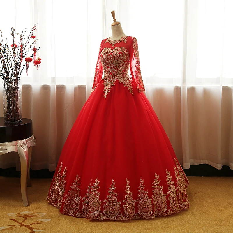 2024 nuevo Vestido De fiesta rojo De encaje Vintage vestidos De quinceañera Vestido De Novia personalizado De talla grande Color caramelo Vestido De