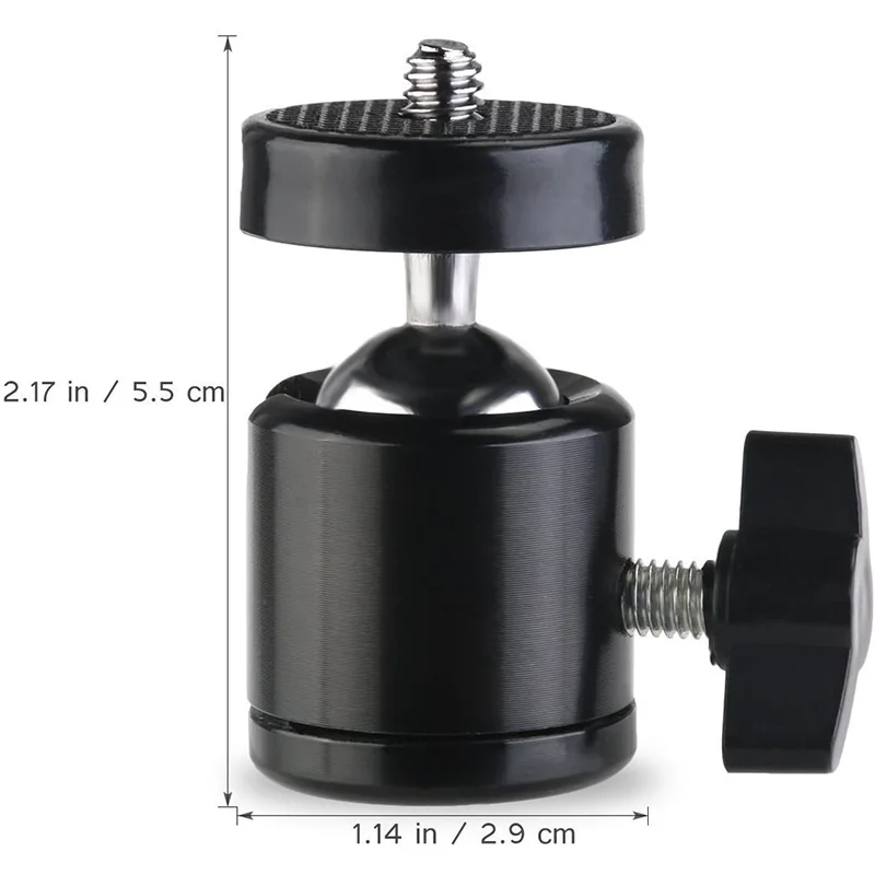 Adaptateur de montage pour chaussures, Mini rotule pivotante à 360 degrés, tête de vis pour trépied 1/4, pour appareils photo, caméscopes, téléphone intelligent, (2 paquets)