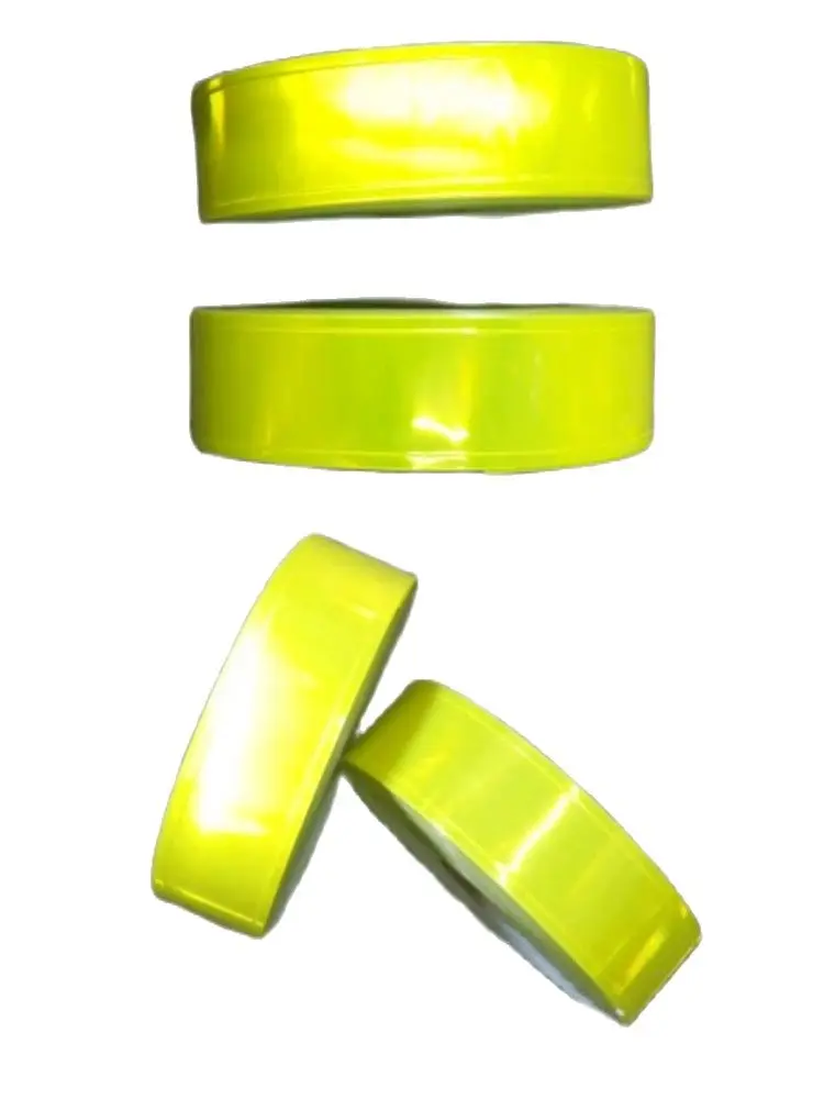 Nastro di avvertimento fluorescente in PVC riflettente notturno, cucito per indumenti fai da te, abbigliamento per il traffico stradale, strisce di giubbotto di sicurezza, 5cm * 5m