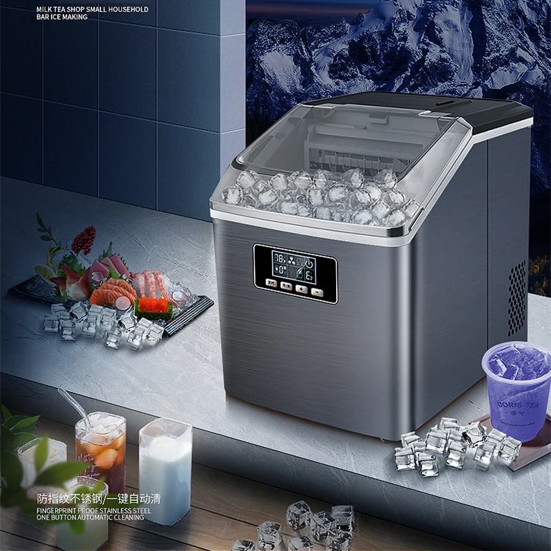 HZB-20G-C/HZB-20F Ice Maker 25kg Commercial Milk Tea Shop Small Home Bar Ice Cube Making Machine Quick Ice Maker