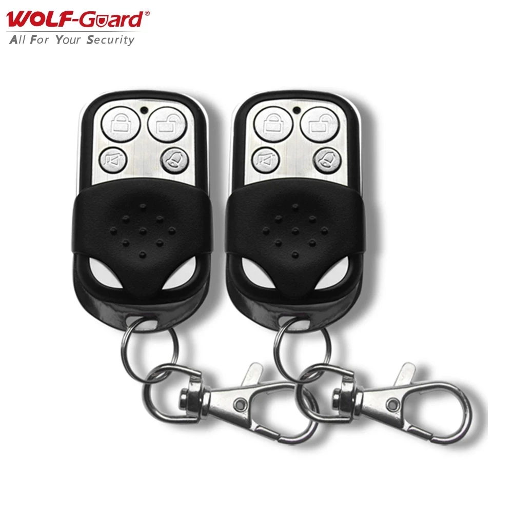 1/2 Buah Wolf-Guard 433MHz Kunci Remote Control Nirkabel 4 Kunci Aksesori Portabel untuk Sistem Pencuri Sceurity Alarm Rumah