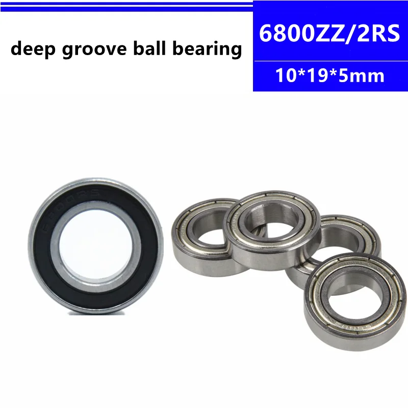 

50pcs/100pcs 6800ZZ 6800-2RS 6800Z 6800-2Z 6800RS 6800 L-1910ZZ 10*19*5mm thin wall deep groove ball bearing 10x19x5 mm