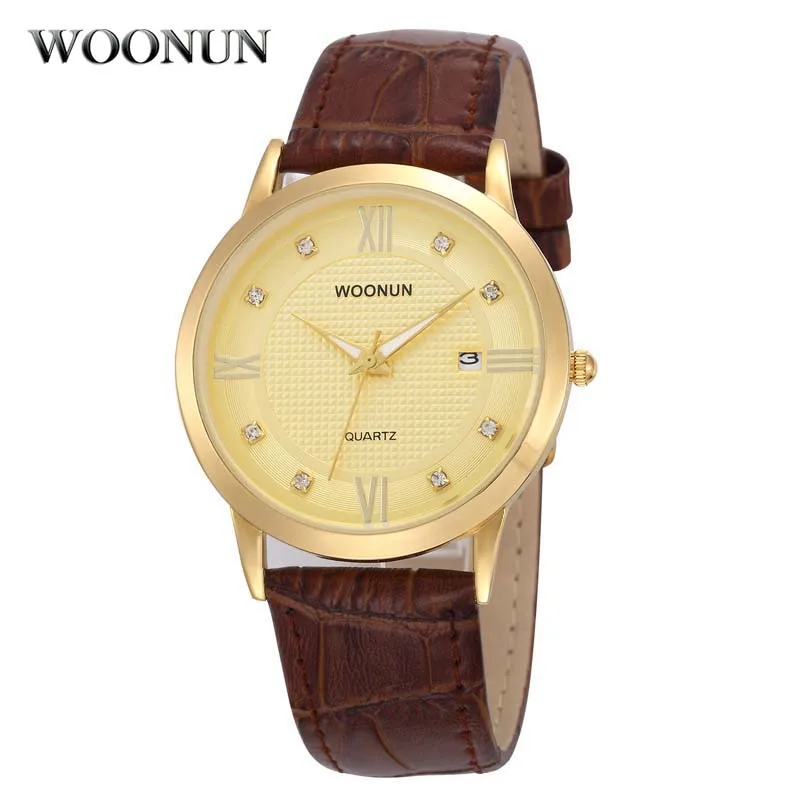 2020 Men Gold Watches Mens Watches Top Brand Luxury Business Diamond Watches Men Leather Strap Quartz Watches relogio masculino