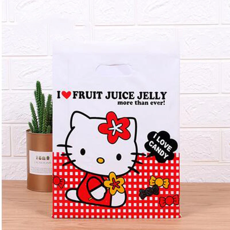 50PCS 15CM*20CM Small cartoon pattern lace pattern plastic gift wrapping bag handbag